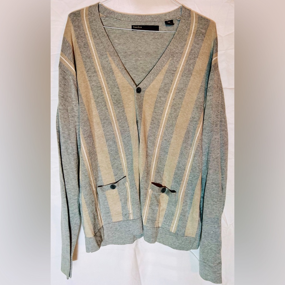 Men’s gray cardigan, Perry Ellis